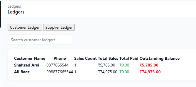 Full account ledgers, not just a running total